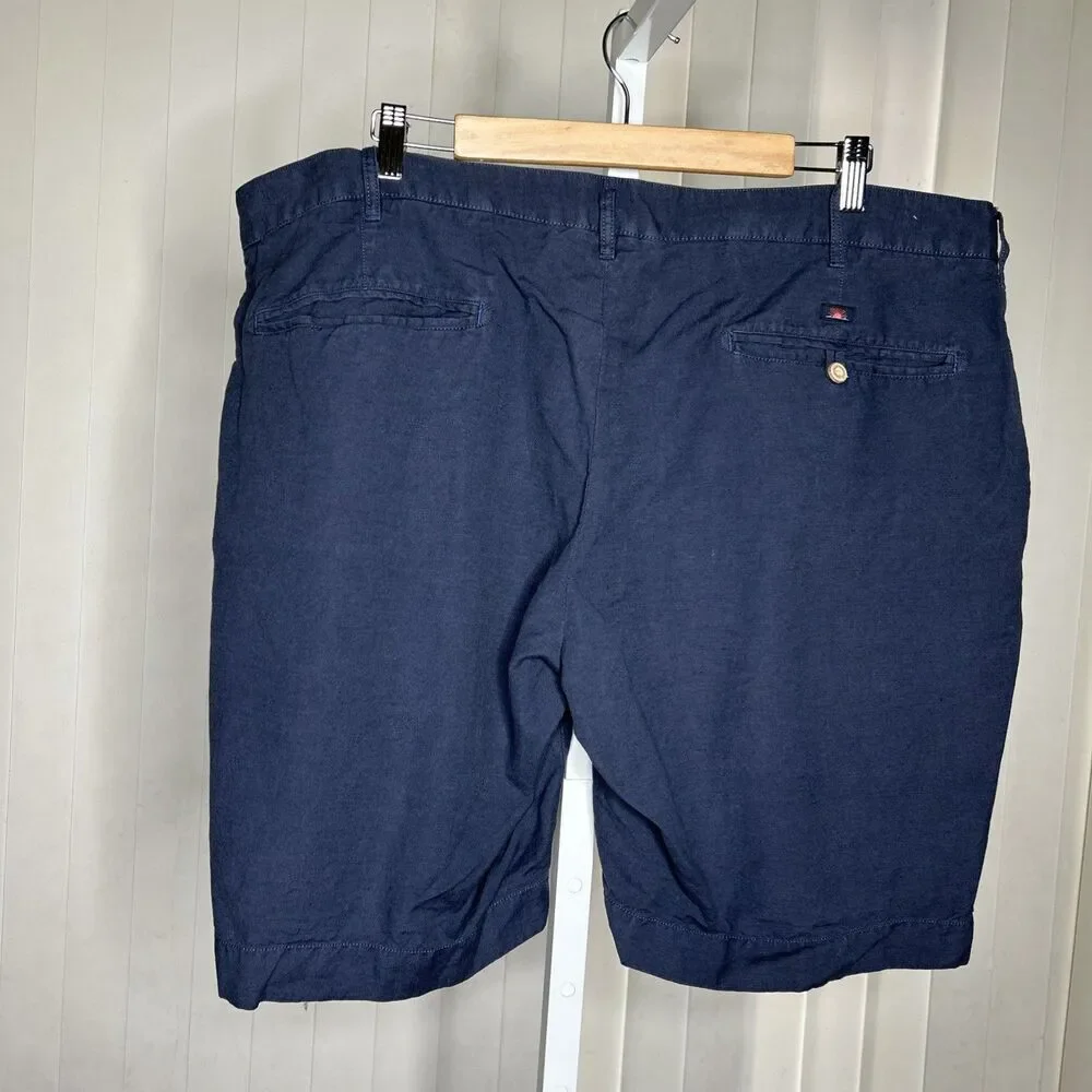 Faherty Men's Chino Shorts Linen Blend Navy Color Pockets Size 42